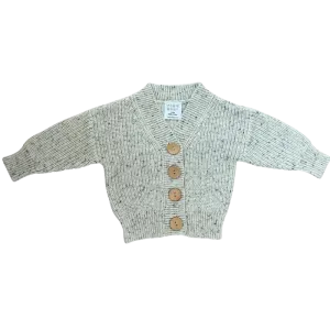 Mebie Baby - Chunky Knit Cardigan in Heather Grey