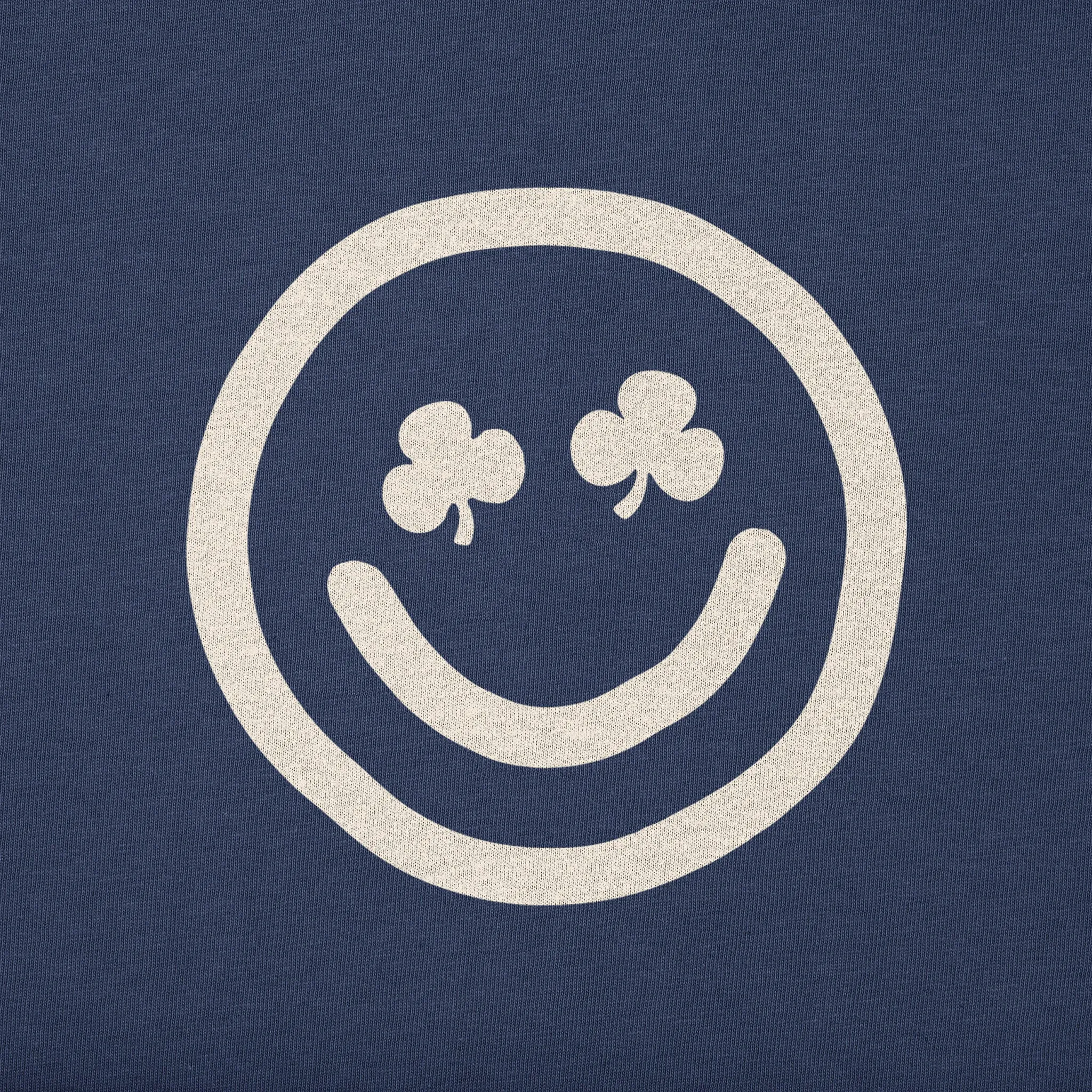 Men's Clean Clover Smile Face Short Sleeve Crusher Tee