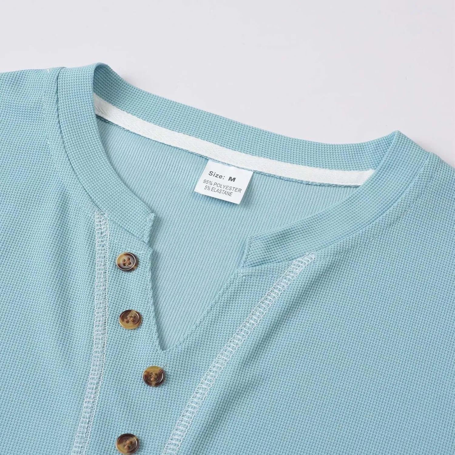 Mens Henley Shirts Short Sleeve V Neck Casual T-Shirt Button Collared Basic Fashion Summer Beach Tee Tops Slim Fit