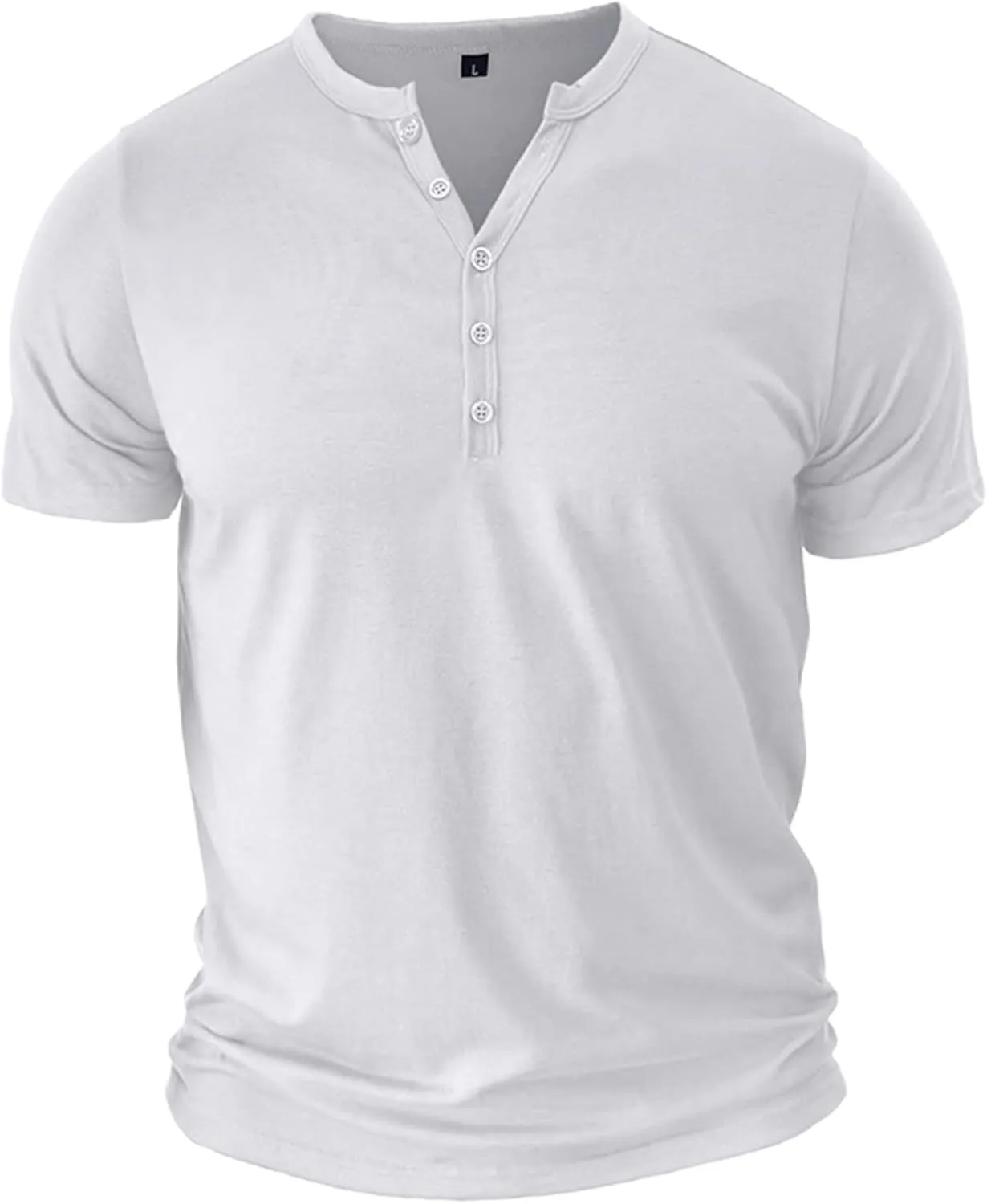 Mens Henley T-Shirts Slim Fit Shirts Casual Front Placket Short Sleeve T-Shirts Fashion