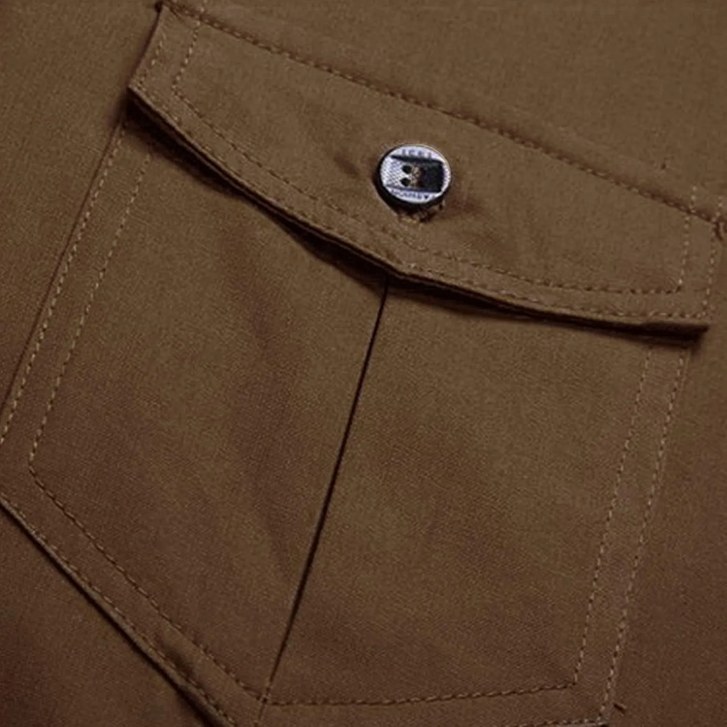 Men's Military Style Double Pocket Shirt Tactical Cargo Casual Slim Fit Shirt Work Shirt Hiking Fishing Shirts
