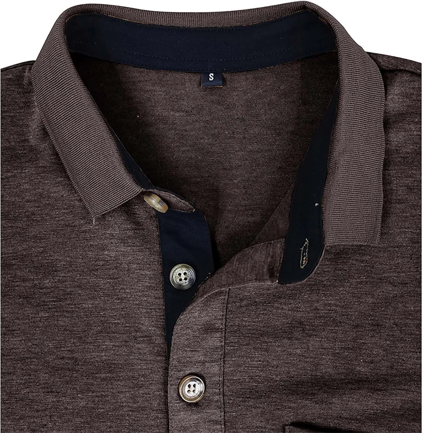 Mens Polo Shirts Classic Button Collared Short Sleeve Golf Shirts Casual Slim Fit Dress Polo T Shirts with Pockets