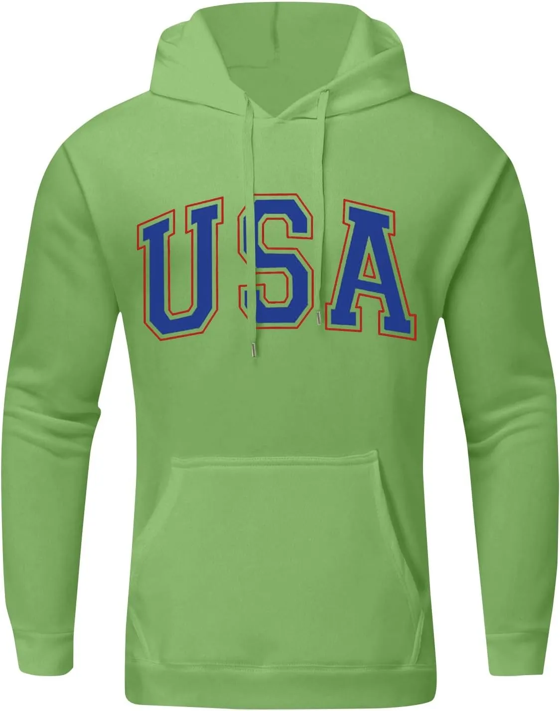 Mens Sweatshirt 2024 Casual Cotton Hooded Collar Drawstring Hoodie Letter Print Long Sleeve Warm Pullover with Pocket