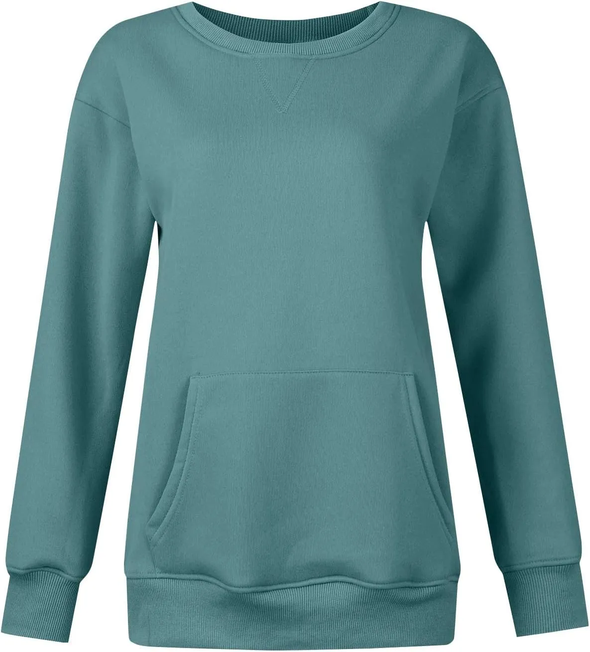 midelxp Crewneck Sweatshirts for Women Cute Long Sleeve Fleece Pullover Tops Casual Loose Fit Y2k Hoodie Fall Clothes 2024