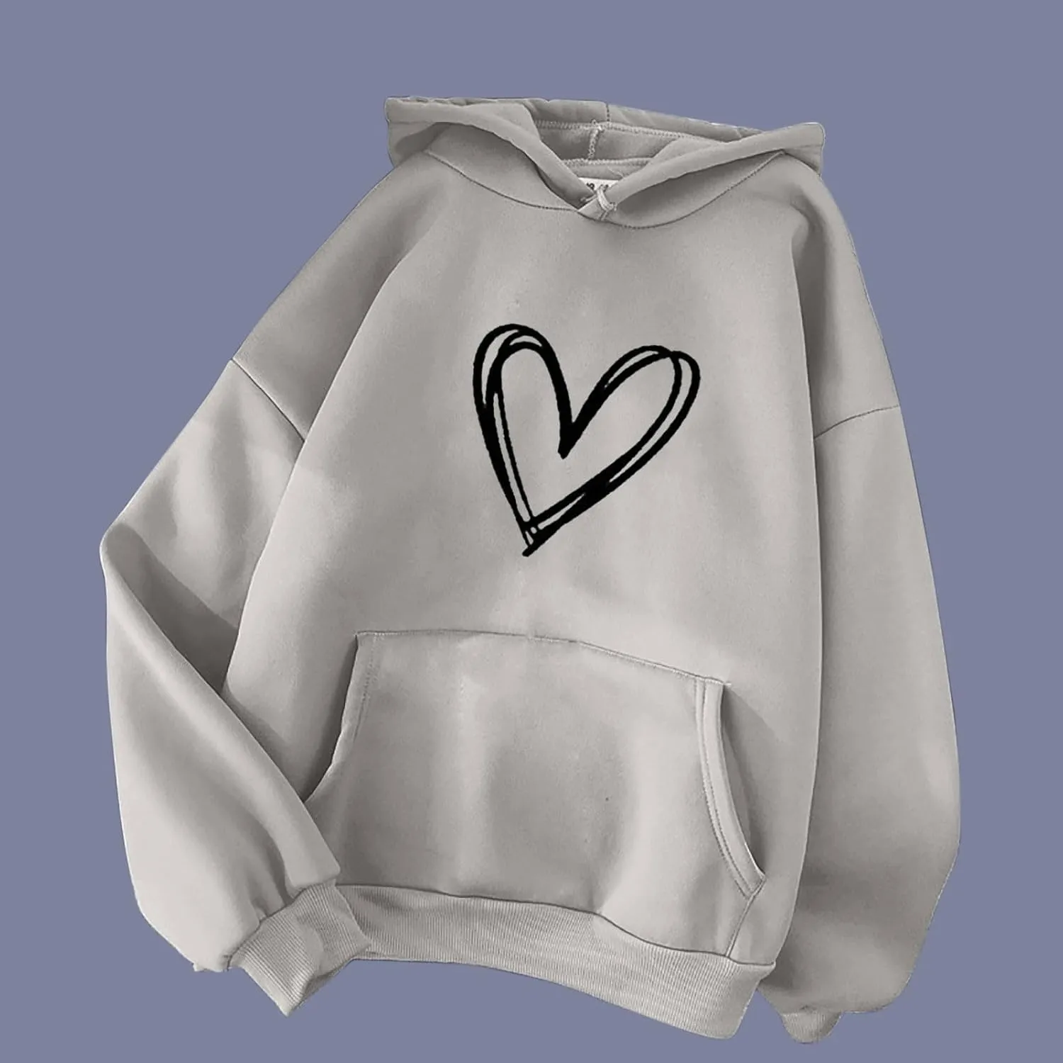 Oversized Hoodies for Women Letter Print Loose Fall Hooded Preppy Sweatshirt Long Sleeve Drop Shoulder Pullovers Tops