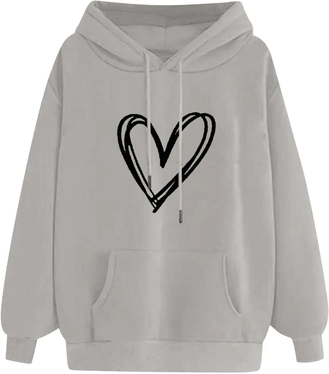 Oversized Hoodies for Women Letter Print Loose Fall Hooded Preppy Sweatshirt Long Sleeve Drop Shoulder Pullovers Tops
