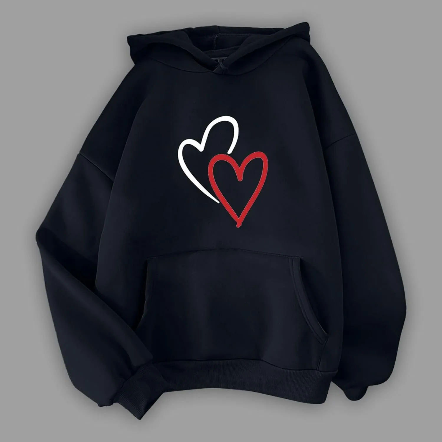 Oversized Hoodies for Women Letter Print Loose Fall Hooded Preppy Sweatshirt Long Sleeve Drop Shoulder Pullovers Tops