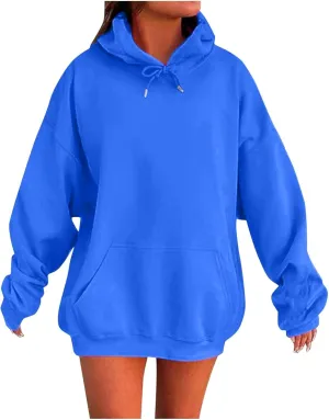 Oversized Hoodies for Women Plus Size Sweatshirts Pullover Cute Pink Hoodie Long Sleece Winter Tops with Pcokets