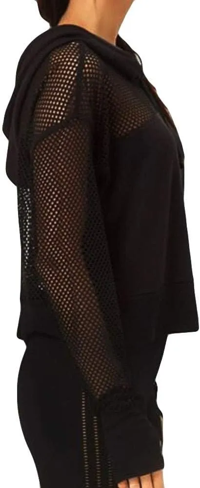 Oversized Shirts For Women Casual Y2K Hooded Long Sleeve Shirt Hallow Out Patchwork Loose Fit Hoodies