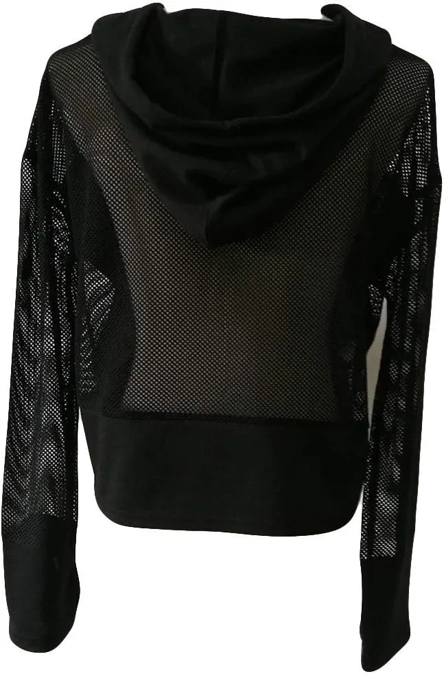 Oversized Shirts For Women Casual Y2K Hooded Long Sleeve Shirt Hallow Out Patchwork Loose Fit Hoodies