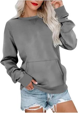 Oversized Sweatshirt for Women Crewneck Casual Long Sleeve Shirts Basic Pullover Top Fashion Clothing Outerwear