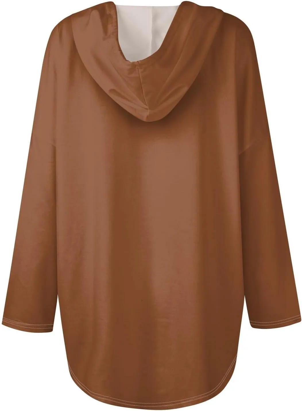 Oversized V Neck Hoodie for Women Long Sleeve Shirts Loose Fit Tunic Tops Tshirts Soft Cmofy Blouse Solid Tees