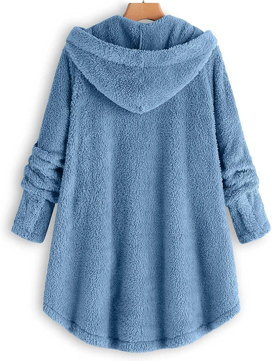 Oversized Warm Winter Coats Women Faux Fur Sherpa Jacket Fuzzy Fleece Pullover Hoodie Button Down Outerwear Coat Plus