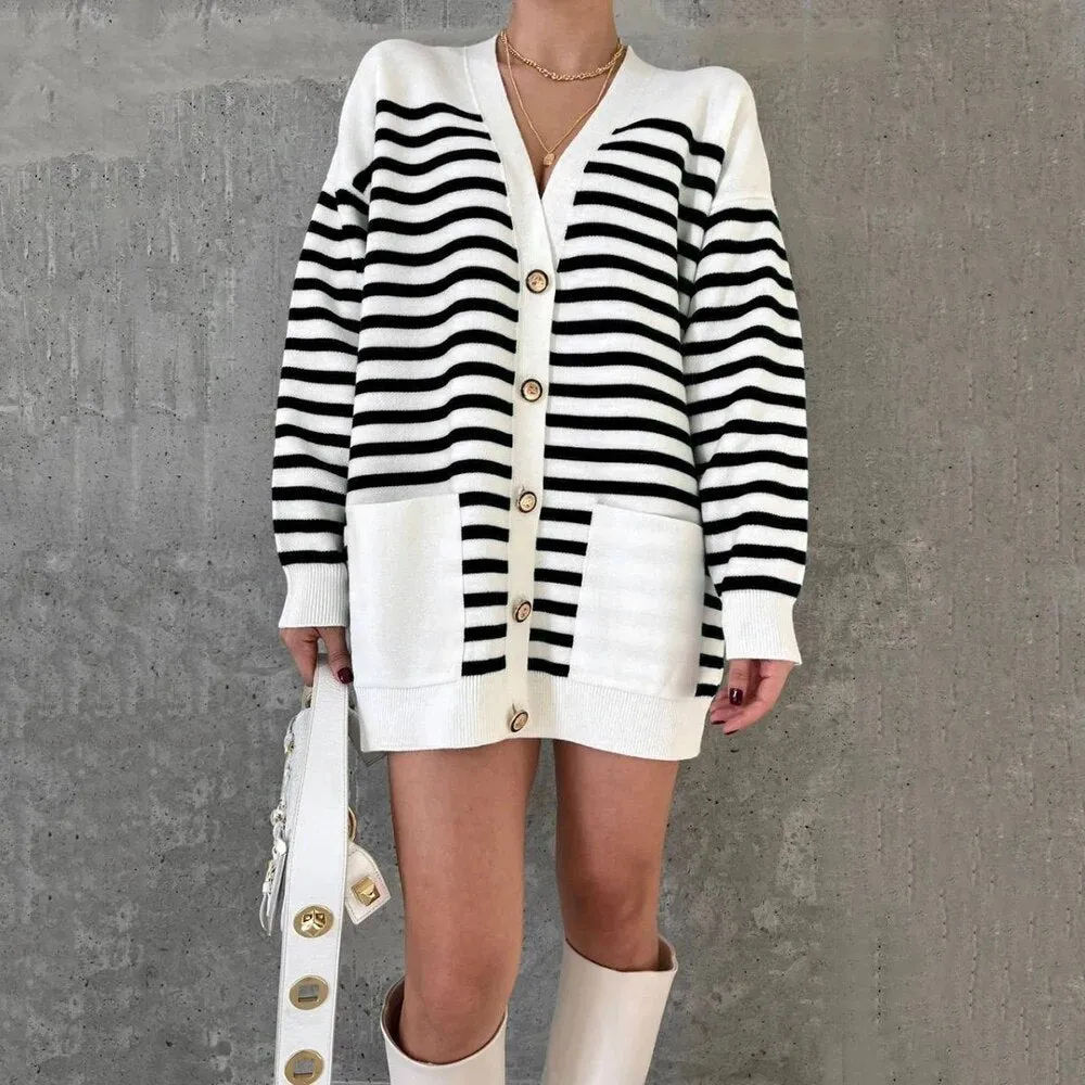 Pamela Cosy Fashion All-match Patchwork Style Women Sweater