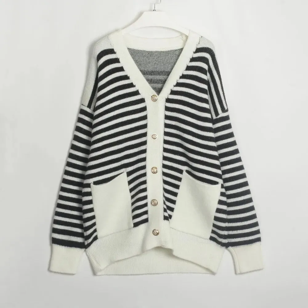 Pamela Cosy Fashion All-match Patchwork Style Women Sweater