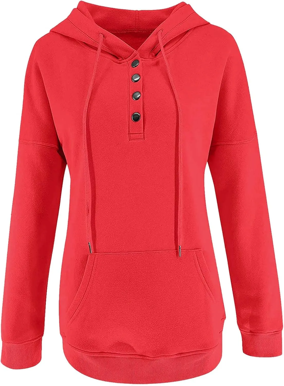PETYCZEN Oversized Sweatshirts for Women 2023 Fall Clothes Casual Long Sleeve Button Down Y2K Hoodie Drawstring Pullover Tops