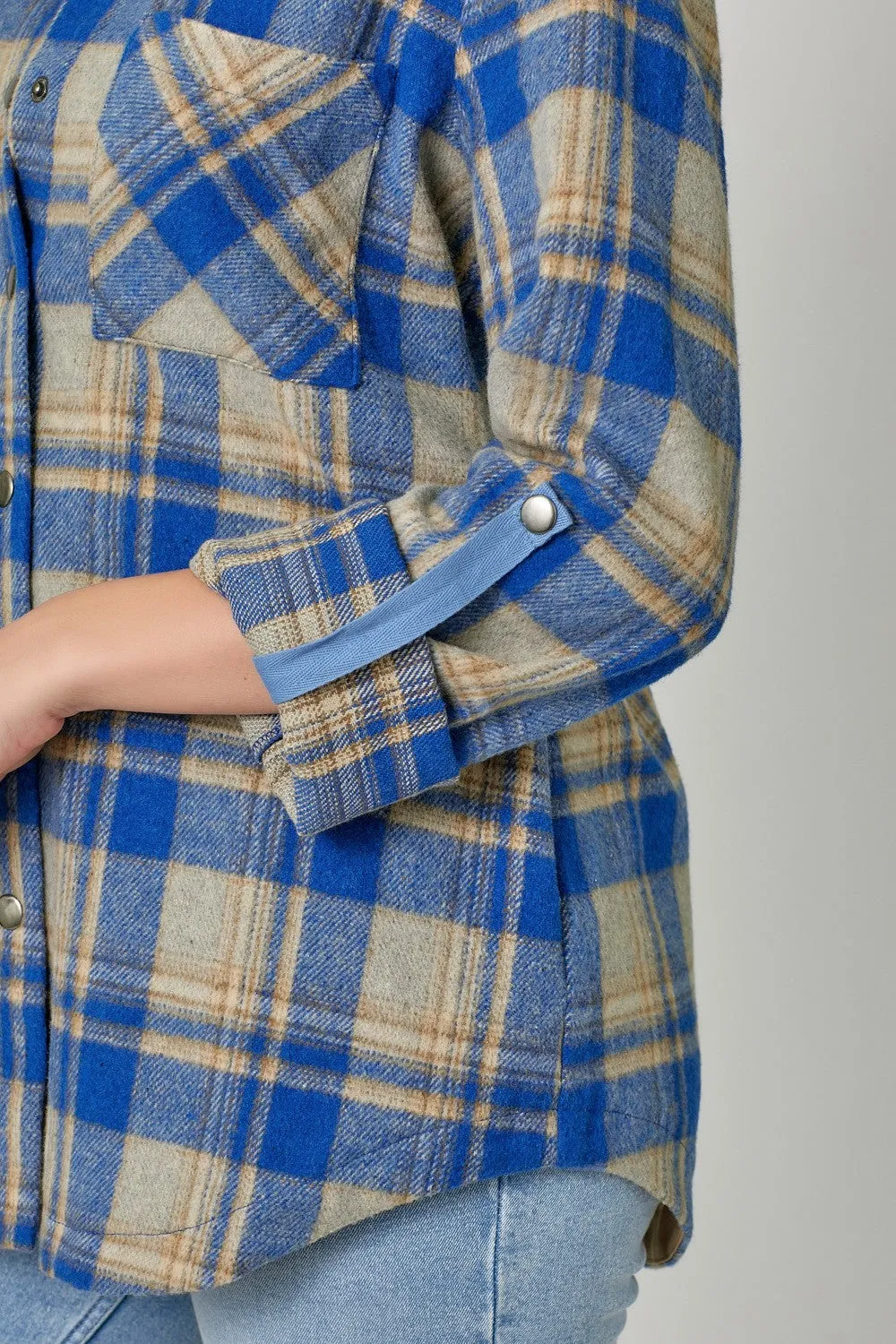 Plaid Flannel Shirt Jacket By Mystree