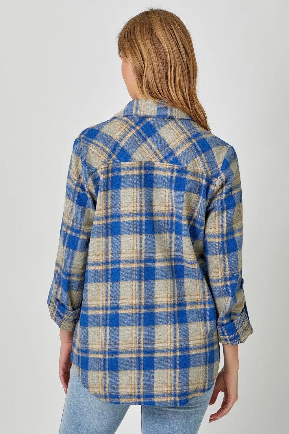 Plaid Flannel Shirt Jacket By Mystree