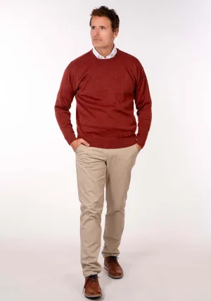Plain Crew Neck Knit - Orange