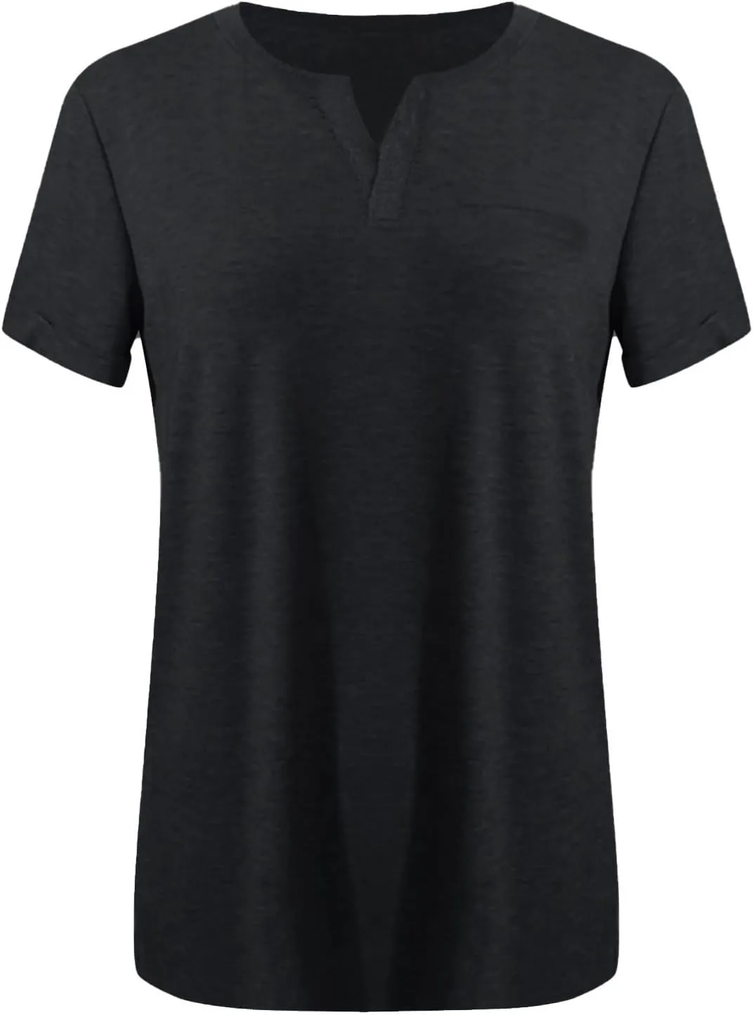 Plus Size Tops for Women Dressy Blouse Notch V Neck Oversized T Shirts Summer Casual Short Sleeve Tshirt with Pockets