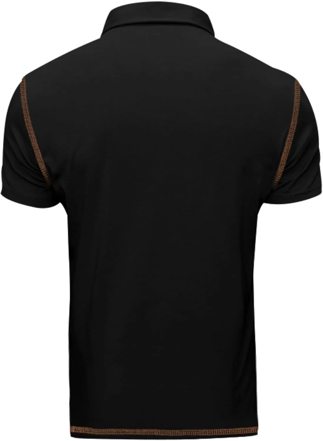 Polo Shirts Men Cotton Blend Short Sleeve Button Slim Fit Color Block Collared Patchwork Summer Tshirts with Pocket