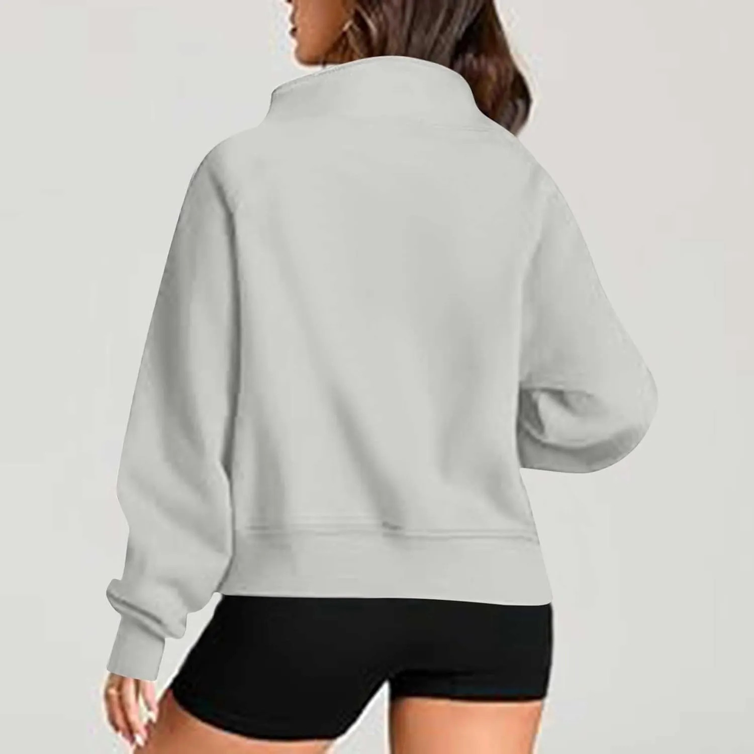 Pullover Sweaters for Women Quarter Zip Pullover Collared Sweater with Hood Oversized Zip Up Hoodie for Women