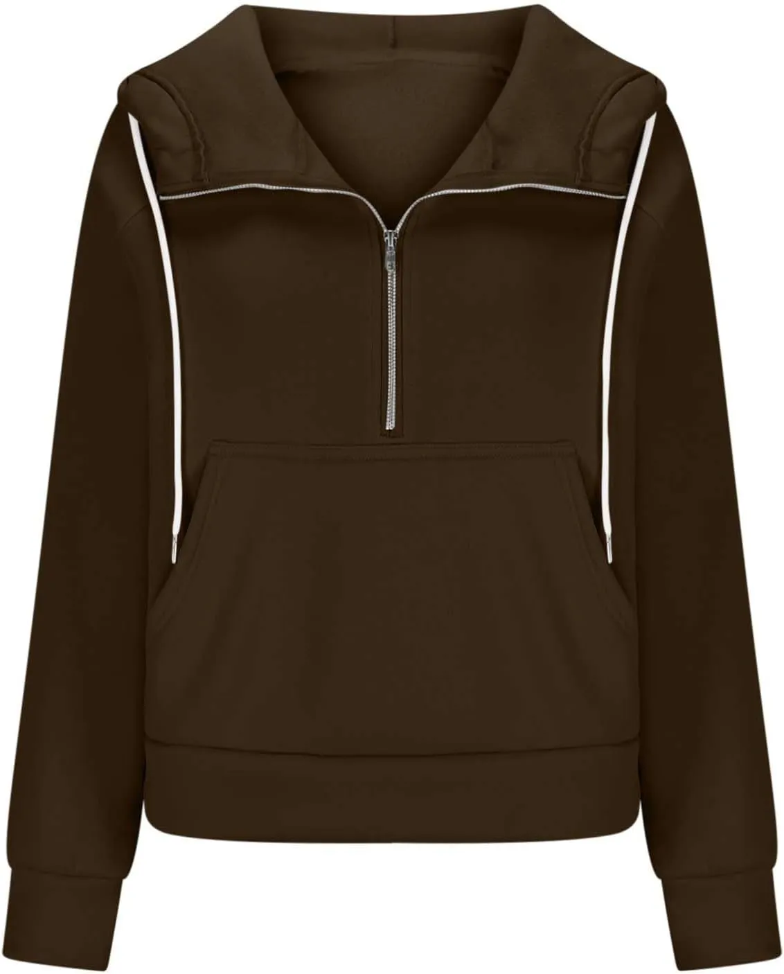 Pullover Sweaters for Women Quarter Zip Pullover Collared Sweater with Hood Oversized Zip Up Hoodie for Women