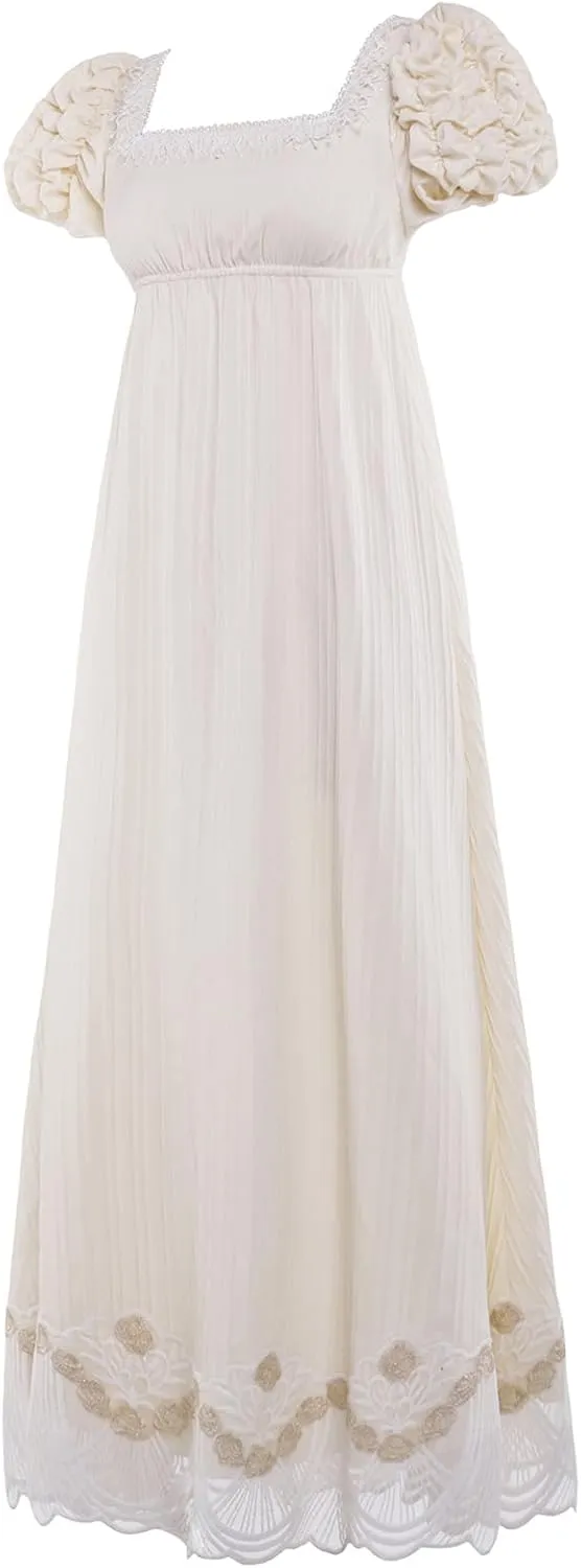 Regency Dresses for Women Luxurious Lace Empire Waist Dress