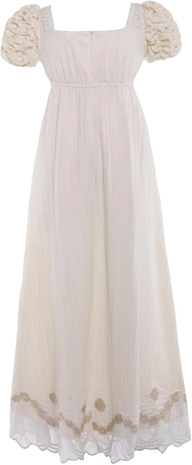 Regency Dresses for Women Luxurious Lace Empire Waist Dress