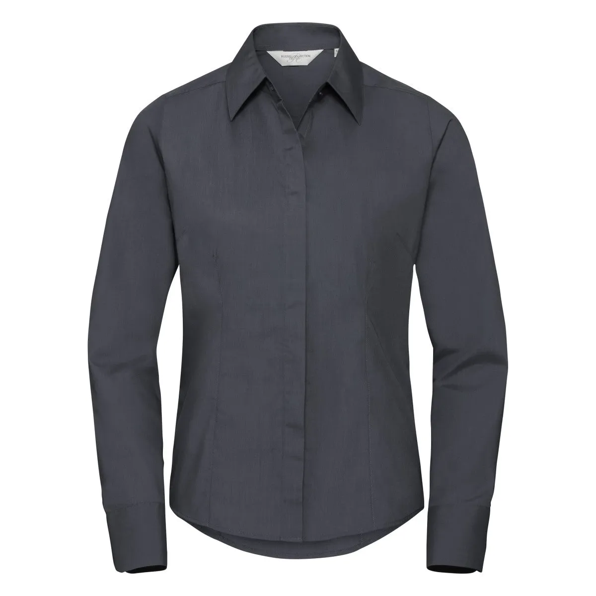 Russell Collection Ladies' Long Sleeve Fitted Polycotton Poplin Shirt 924F