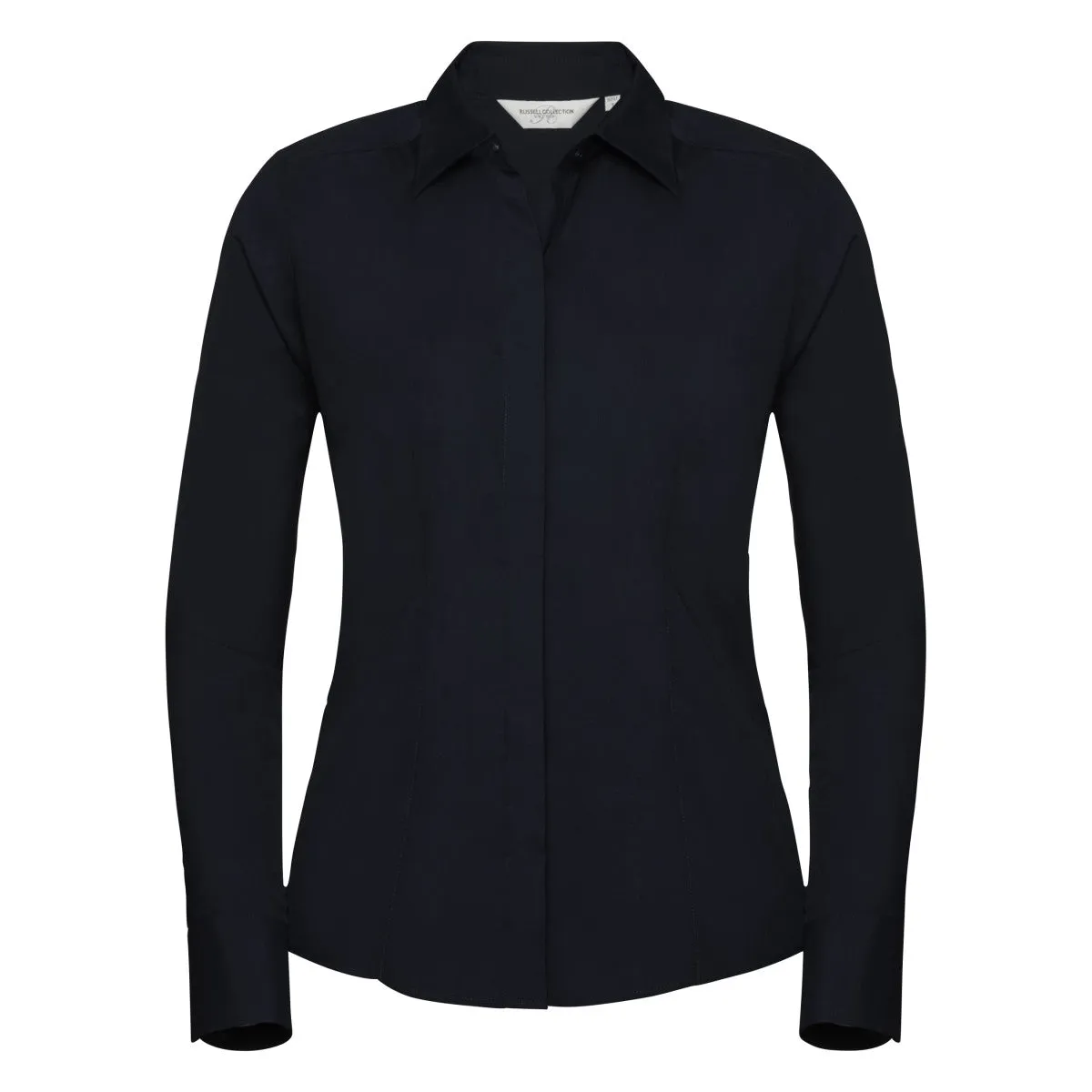 Russell Collection Ladies' Long Sleeve Fitted Polycotton Poplin Shirt 924F