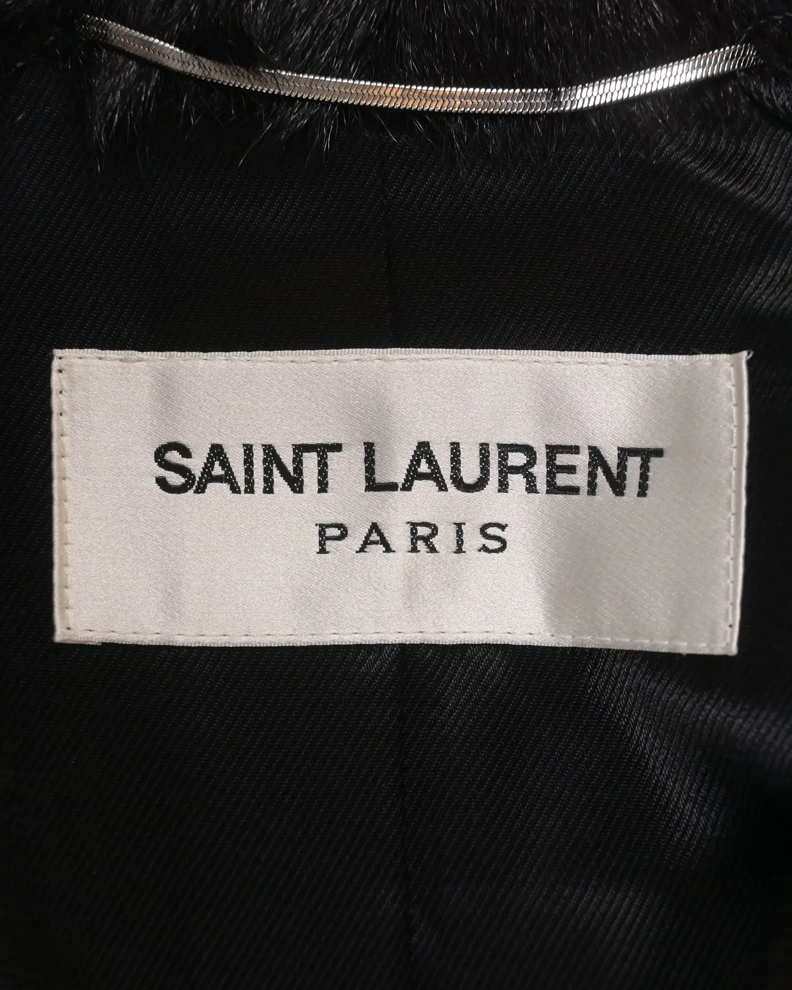 Saint Laurent Double-Breasted Jacket in Black Goat Hide