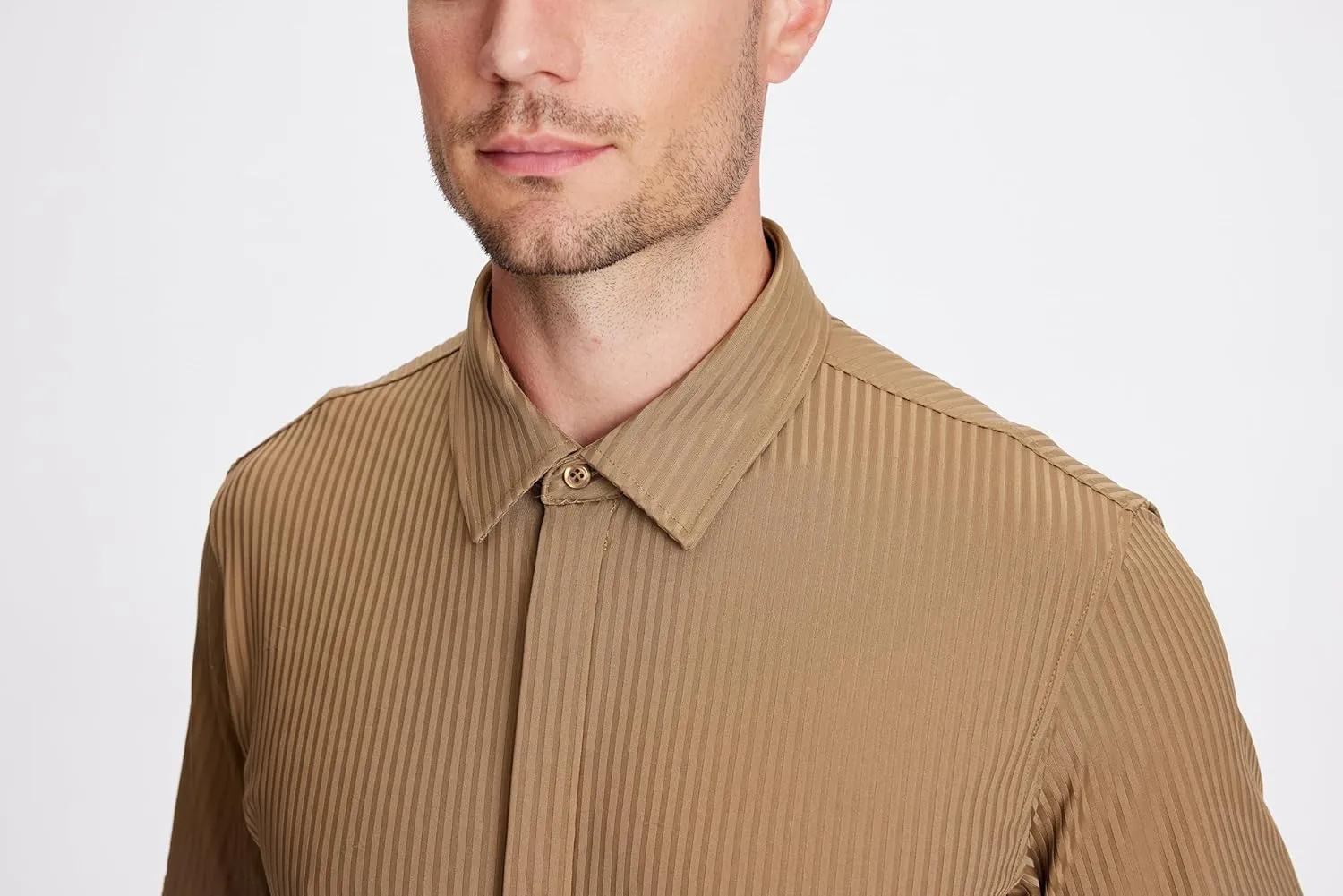 SAMERM Mens Dress Shirt Wrinkle Free Moisture Wicking 4-Way High Stretch Super Soft Casual Button Down Shirts