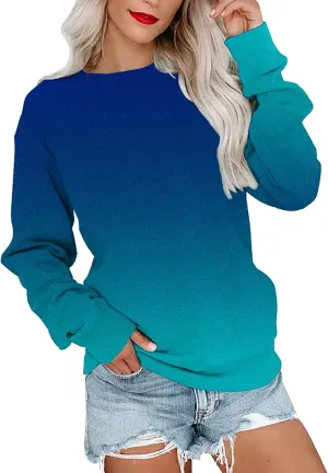 SHAOBGE Womens Fall Crewneck Sweatshirt Light Weight Casual Long Sleeve Oversized Sweatshirt Cute Pullover Fit Hoodies Tops