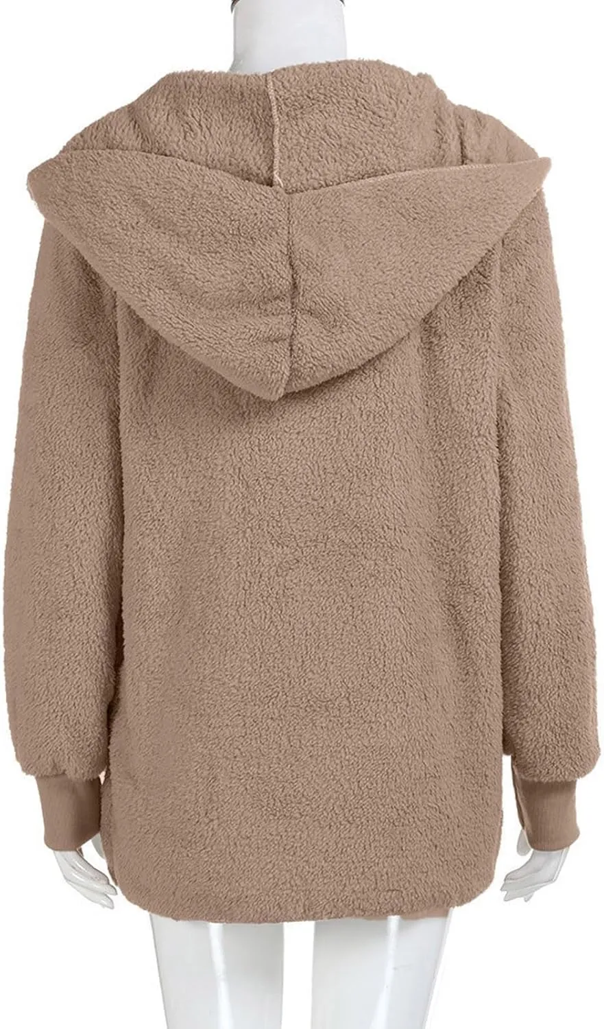 Sherpa Fleece Jacket for Women Plus Size Open Front Cardigan Sweaters Soft Fluffy Outerwear Winter Coats with Pocket