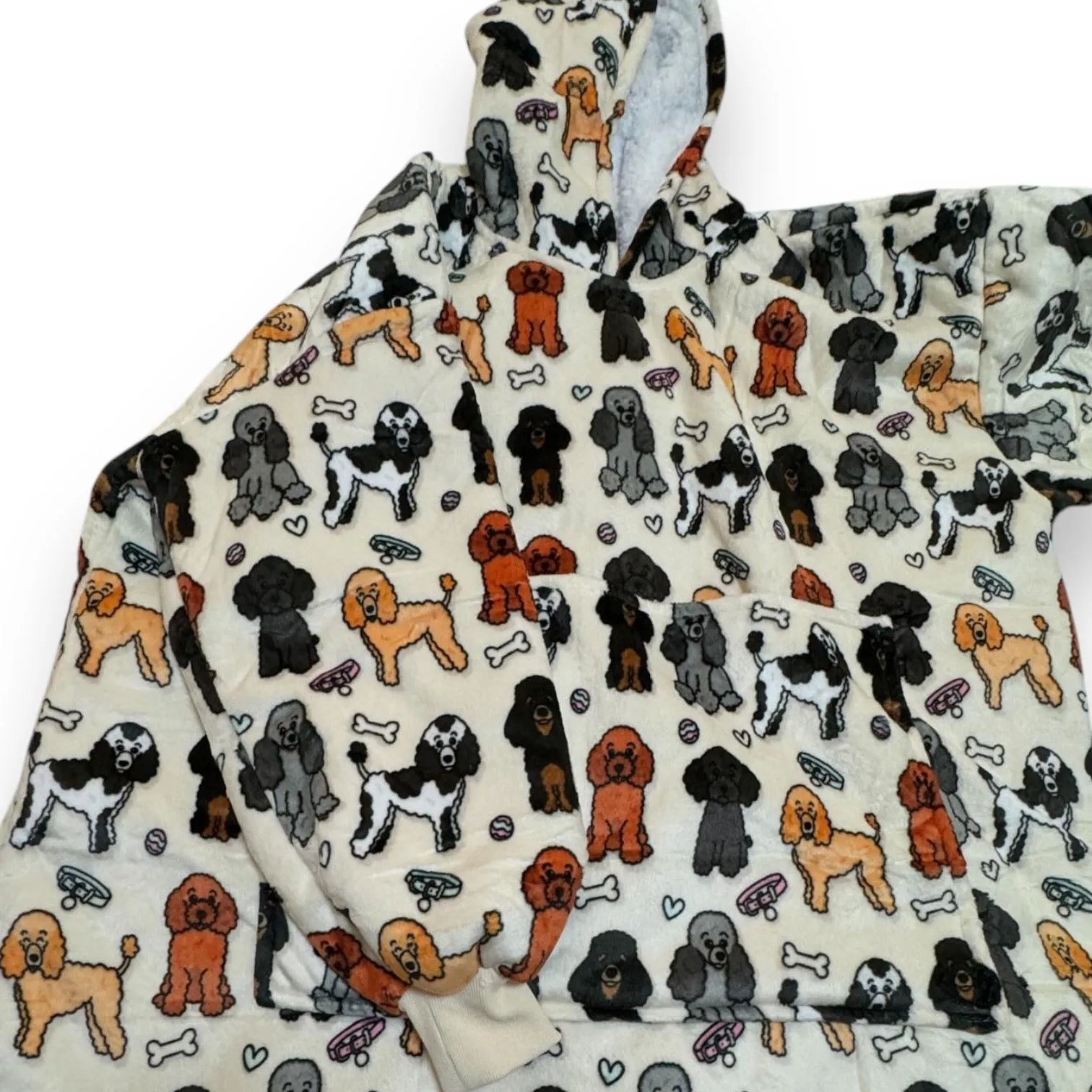 Snuggle Pup Hoodie - Oodles of Poodles - dog lover wearable blanket - dog carrier hoodie
