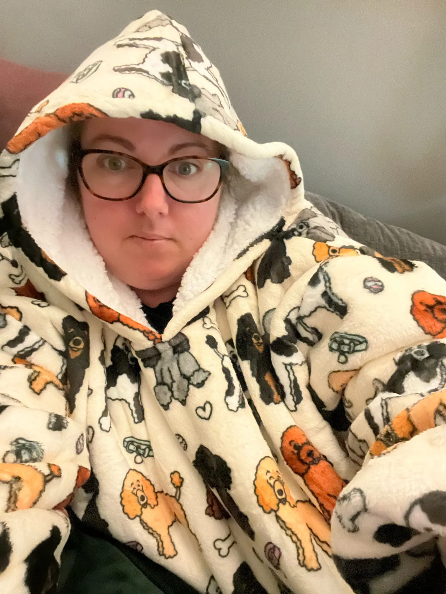 Snuggle Pup Hoodie - Oodles of Poodles - dog lover wearable blanket - dog carrier hoodie