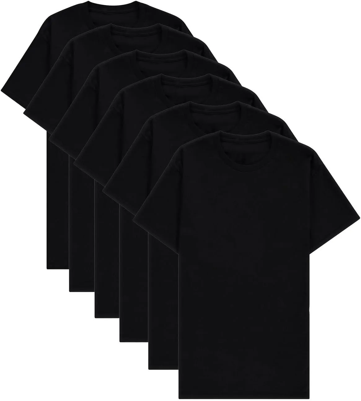 SOCKS'NBULK Men's Cotton Crew Neck Regular T-Shirts Bulk Short Sleeve Lightweight Tees Mix Colors