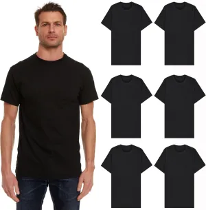 SOCKS'NBULK Men's Cotton Crew Neck Regular T-Shirts Bulk Short Sleeve Lightweight Tees Mix Colors
