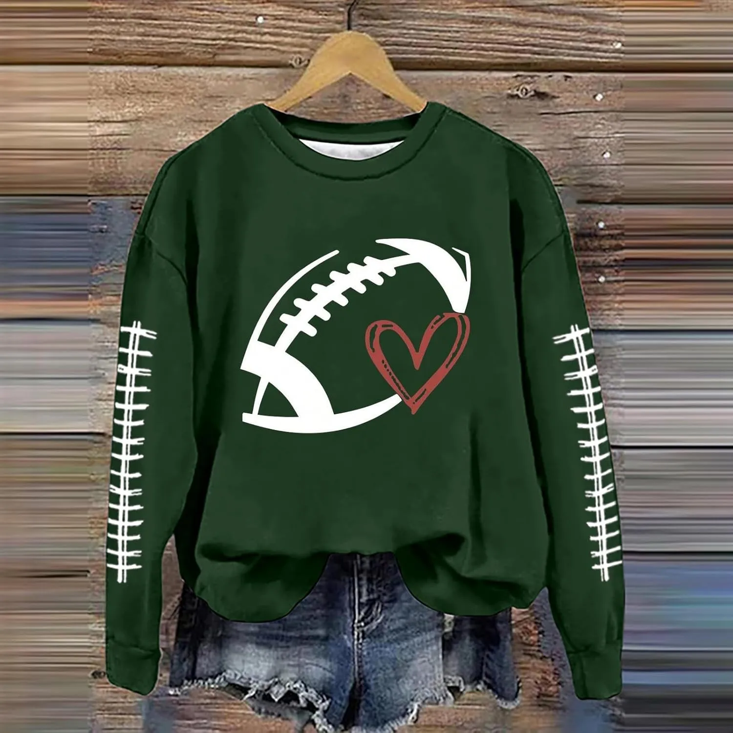Sorry Can't Football Bye Shirt for Women Oversized Long Sleeve Game Day Sweatshirts Crew Neck Comfort Pullover Tops