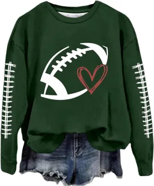 Sorry Can't Football Bye Shirt for Women Oversized Long Sleeve Game Day Sweatshirts Crew Neck Comfort Pullover Tops