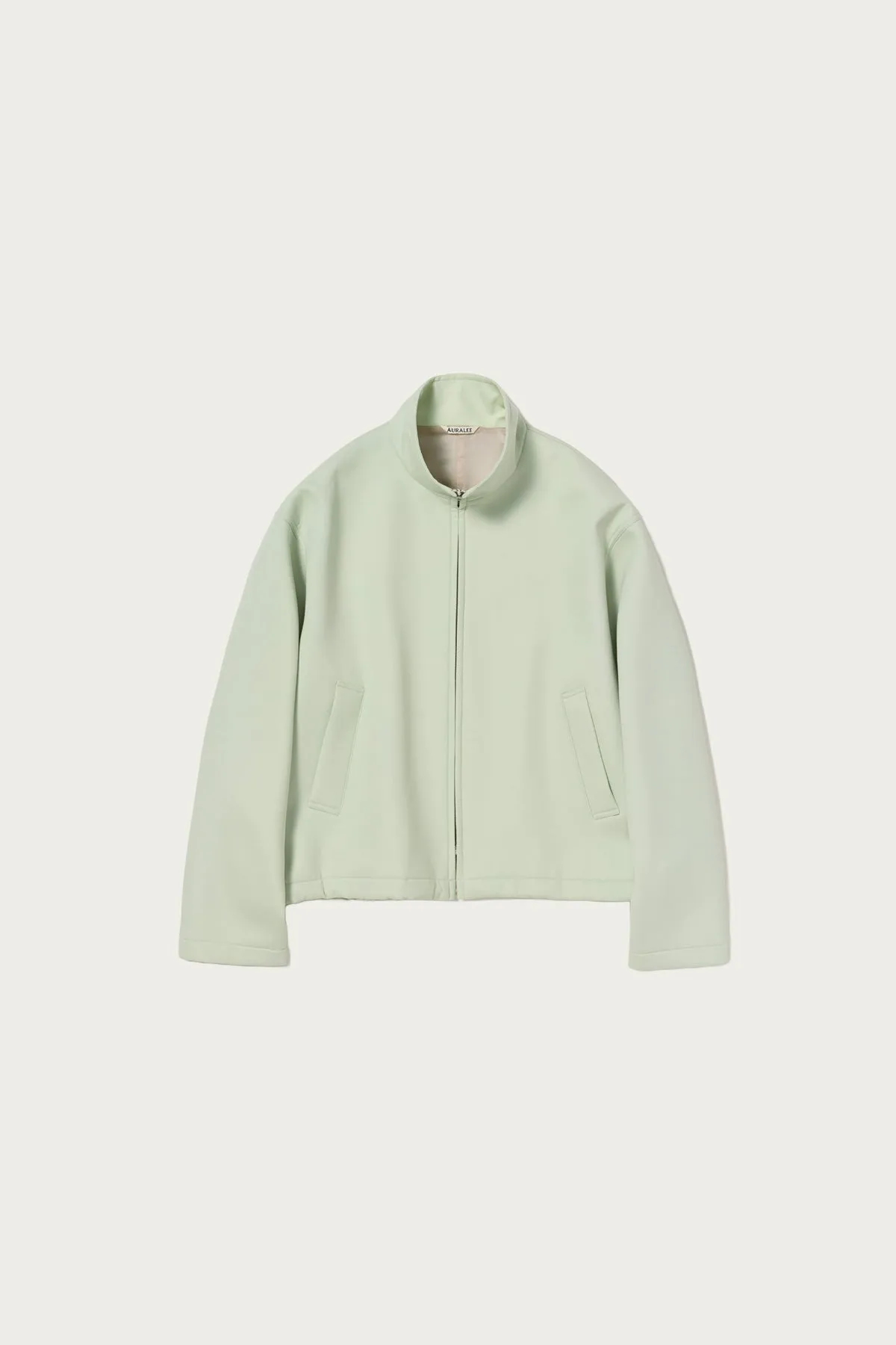 Sponge Wool Twill Zip Blouson - Pale Green