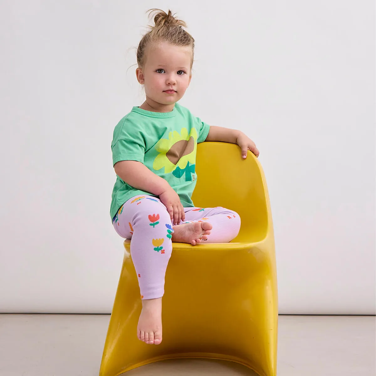 Sunflower Baby T-Shirt in Green by Bobo Choses