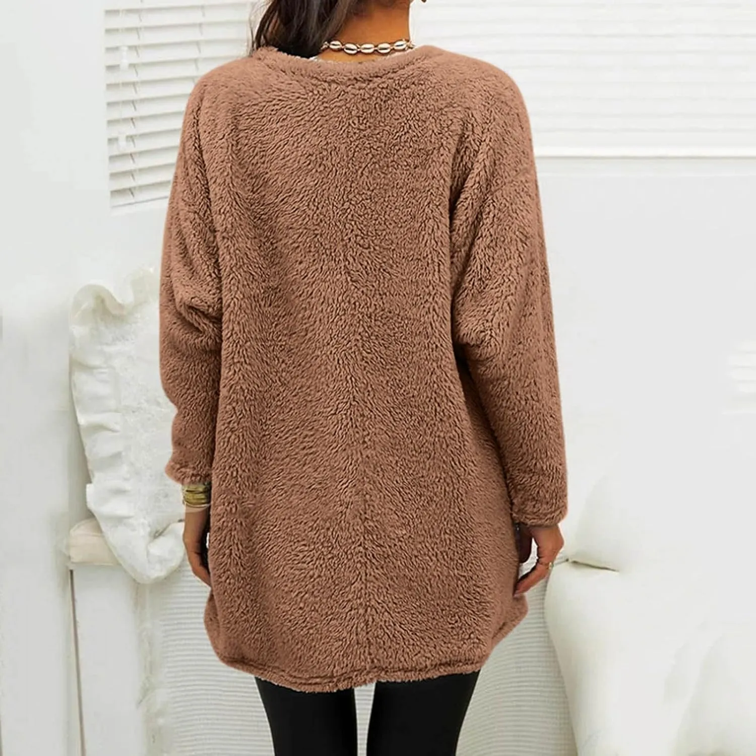 Sweatshirts for Women comfort hoodie for anxiety Long Sleeve Winter Shirts Round Neck Casual Warm Cute Long Tops
