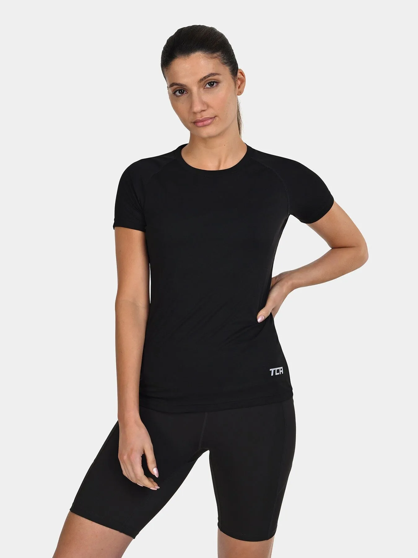 TCA Women's Lightweight Short Sleeve Shirt  Breathable Athletic Running T-Shirt for Yoga, Running, Gym, Training, and Fitness