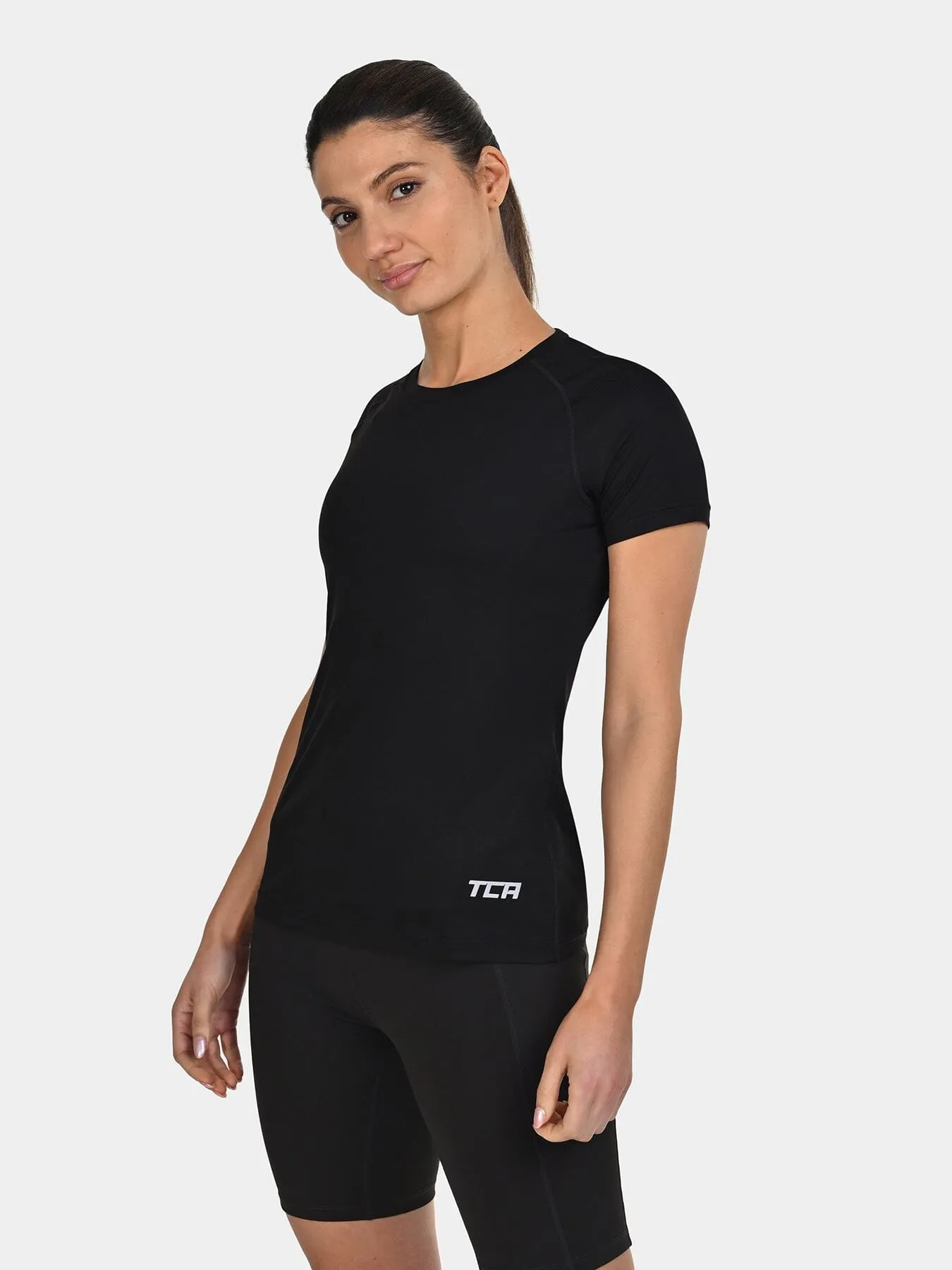TCA Women's Lightweight Short Sleeve Shirt  Breathable Athletic Running T-Shirt for Yoga, Running, Gym, Training, and Fitness