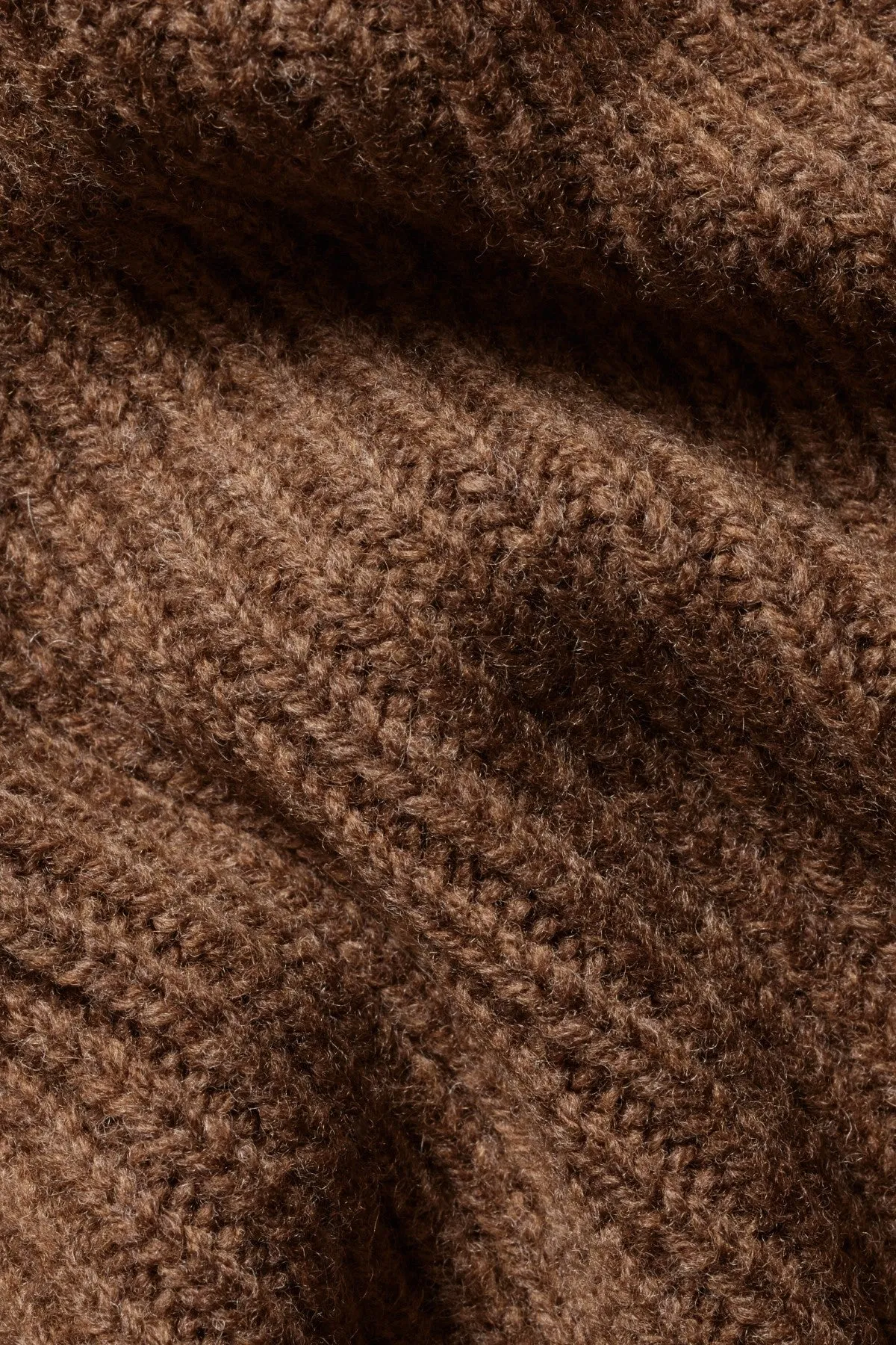 Toffee Chunky Merino Shawl Neck Cardigan