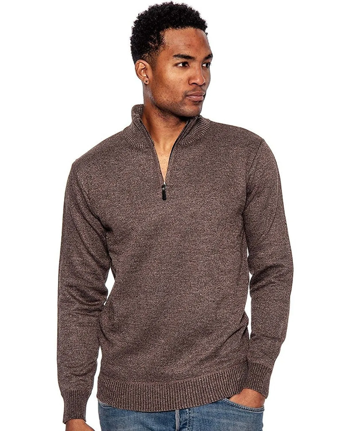 True Rock Men's 1/4 Zip Solid Knit Sweater - CLEARANCE - FINAL SALE