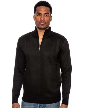 True Rock Men's 1/4 Zip Solid Knit Sweater - CLEARANCE - FINAL SALE