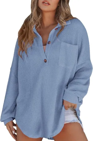Tunic Tops for Women Loose Fit Dressy Long Sleeve Shirts for Women Fall Outfits for Women 2024 Half Zip Up Tops